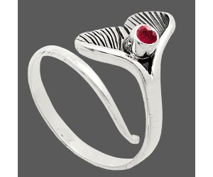 Mermaid Tail Charm - Ruby Glassfield Ring size-8 EXR01545 R-1070, 3x3 mm