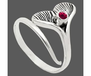 Mermaid Tail Charm - Ruby Glassfield Ring size-9 EXR01548 R-1070, 3x3 mm