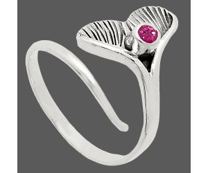 Mermaid Tail Charm - Ruby Glassfield Ring size-8 EXR01551 R-1070, 3x3 mm