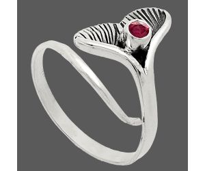 Mermaid Tail Charm - Ruby Glassfield Ring size-9 EXR01552 R-1070, 3x3 mm