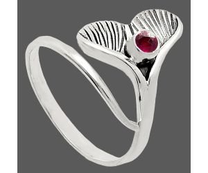 Mermaid Tail Charm - Ruby Glassfield Ring size-8 EXR01554 R-1070, 3x3 mm