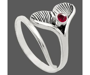 Mermaid Tail Charm - Ruby Glassfield Ring size-8 EXR01555 R-1070, 3x3 mm