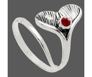 Mermaid Tail Charm - Ruby Glassfield Ring size-8 EXR01556 R-1070, 3x3 mm