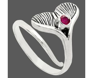 Mermaid Tail Charm - Ruby Glassfield Ring size-7.5 EXR01557 R-1070, 3x3 mm