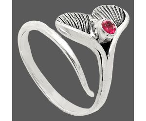 Mermaid Tail Charm - Ruby Glassfield Ring size-8 EXR01558 R-1070, 3x3 mm