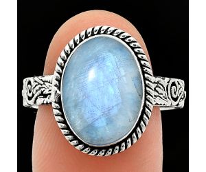 Rainbow Moonstone Ring size-10 EXR01617 R-1067, 10x14 mm