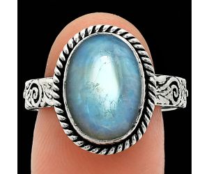 Rainbow Moonstone Ring size-9 EXR01623 R-1067, 10x14 mm