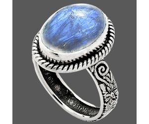 Rainbow Moonstone Ring size-7 EXR01624 R-1067, 10x14 mm