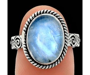 Rainbow Moonstone Ring size-8 EXR01626 R-1067, 10x14 mm