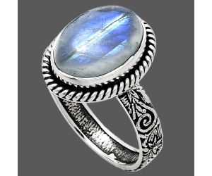 Rainbow Moonstone Ring size-10 EXR01633 R-1067, 10x14 mm