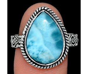 Larimar (Dominican Republic) Ring size-10 EXR01669 R-1067, 12x16 mm