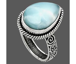 Larimar (Dominican Republic) Ring size-7 EXR01672 R-1067, 11x16 mm