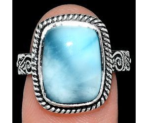 Larimar (Dominican Republic) Ring size-8 EXR01676 R-1067, 11x14 mm