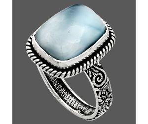 Larimar (Dominican Republic) Ring size-8 EXR01676 R-1067, 11x14 mm