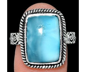 Larimar (Dominican Republic) Ring size-9 EXR01678 R-1067, 11x16 mm