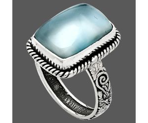 Larimar (Dominican Republic) Ring size-9 EXR01678 R-1067, 11x16 mm