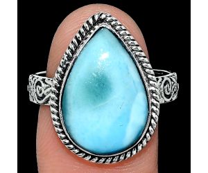 Larimar (Dominican Republic) Ring size-9 EXR01680 R-1067, 12x18 mm