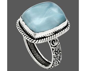 Larimar (Dominican Republic) Ring size-7 EXR01683 R-1067, 12x15 mm