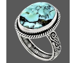 Lucky Charm Tibetan Turquoise Ring size-7 EXR01698 R-1067, 12x16 mm