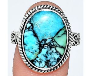 Lucky Charm Tibetan Turquoise Ring size-10 EXR01699 R-1067, 13x18 mm