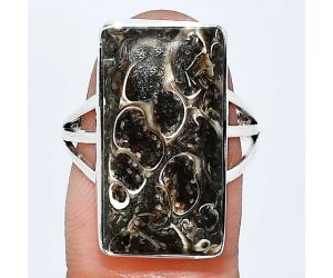 Turtella Jasper Ring size-8 EXR01749 R-1003, 12x22 mm