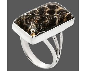 Turtella Jasper Ring size-8 EXR01749 R-1003, 12x22 mm