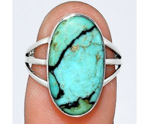 Lucky Charm Tibetan Turquoise Ring size-7 EXR01782 R-1003, 10x18 mm