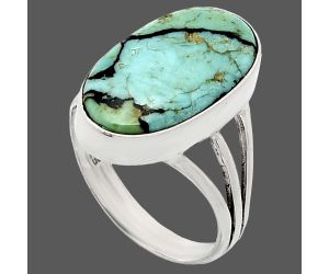 Lucky Charm Tibetan Turquoise Ring size-7 EXR01782 R-1003, 10x18 mm