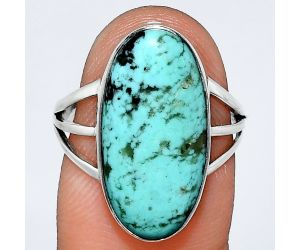 Natural Rare Turquoise Nevada Aztec Mt Ring size-7 EXR01789 R-1003, 10x20 mm