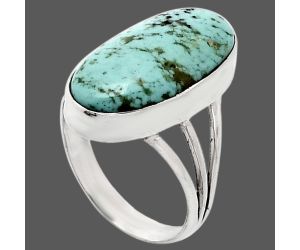 Natural Rare Turquoise Nevada Aztec Mt Ring size-7 EXR01789 R-1003, 10x20 mm