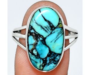 Lucky Charm Tibetan Turquoise Ring size-9.5 EXR01805 R-1003, 12x20 mm