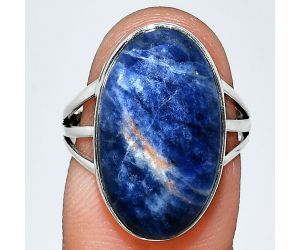 Sodalite Ring size-7 EXR01830 R-1003, 12x20 mm