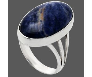 Sodalite Ring size-7 EXR01830 R-1003, 12x20 mm