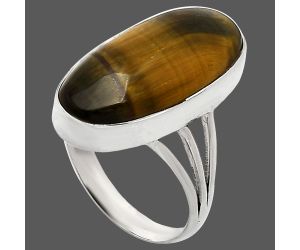 Blue Tiger Eye Ring size-10 EXR01833 R-1003, 12x24 mm