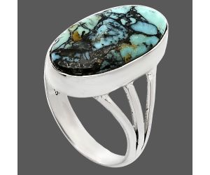 Lucky Charm Tibetan Turquoise Ring size-8 EXR01851 R-1003, 10x19 mm