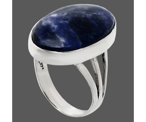 Sodalite Ring size-7 EXR01852 R-1003, 13x21 mm