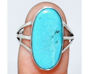 Natural Rare Turquoise Nevada Aztec Mt Ring size-8 EXR01855 R-1003, 10x20 mm