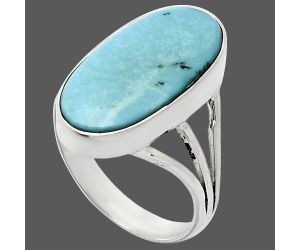 Natural Rare Turquoise Nevada Aztec Mt Ring size-8 EXR01855 R-1003, 10x20 mm