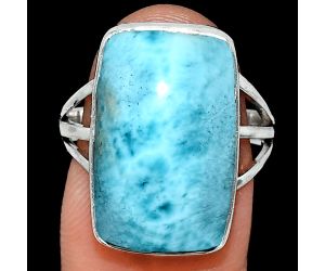 Larimar (Dominican Republic) Ring size-8 EXR01872 R-1003, 12x20 mm