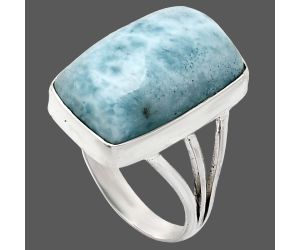 Larimar (Dominican Republic) Ring size-8 EXR01872 R-1003, 12x20 mm