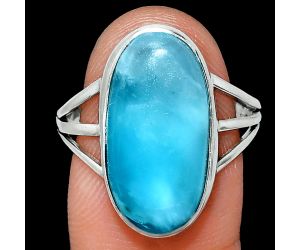 Larimar (Dominican Republic) Ring size-9 EXR01875 R-1003, 10x19 mm