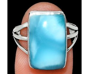 Larimar (Dominican Republic) Ring size-8 EXR01876 R-1003, 11x16 mm