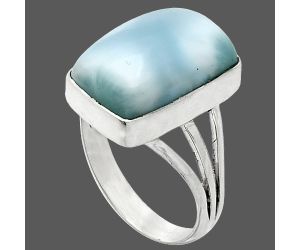 Larimar (Dominican Republic) Ring size-8 EXR01876 R-1003, 11x16 mm