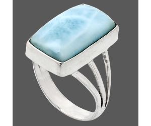 Larimar (Dominican Republic) Ring size-7 EXR01877 R-1003, 10x17 mm