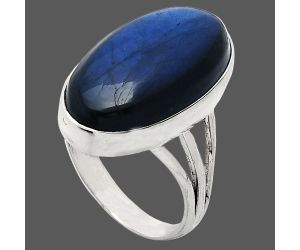 Blue Fire Labradorite Ring size-9 EXR01880 R-1003, 12x22 mm