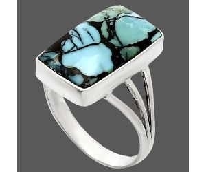 Lucky Charm Tibetan Turquoise Ring size-10 EXR01883 R-1003, 11x19 mm