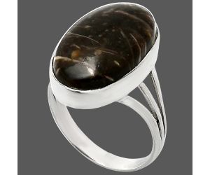 Bat Cave Jasper Ring size-10 EXR01885 R-1003, 13x21 mm