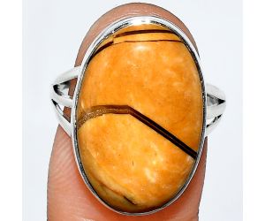 Brecciated Mookaite Ring size-8 EXR01890 R-1003, 14x21 mm