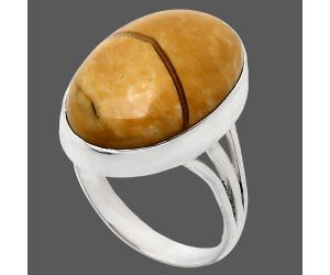 Brecciated Mookaite Ring size-8 EXR01890 R-1003, 14x21 mm