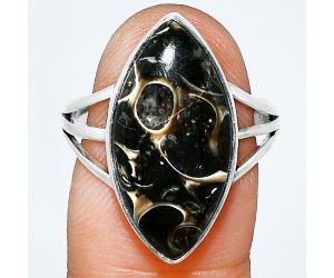 Turtella Jasper Ring size-9 EXR01892 R-1003, 11x21 mm